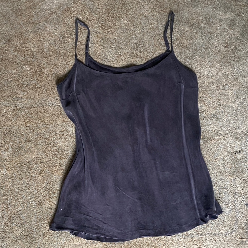 Chic Black Stonewashed Silk Camisole Top